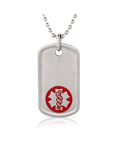 Stainless Steel Dog Tag Red