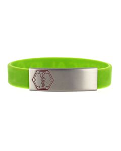 Stainless Steel Sleek Red Outline on Green Silicone