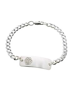 sterling silver medical id bracelet for kids, toddlers, children, petite classic style, small ID size