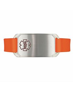 Stainless Steel Large Flex Bracelet on Orange Silicone 