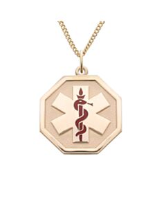 elegant unisex gold medical id necklace