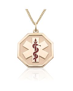 elegant unisex gold medical id necklace