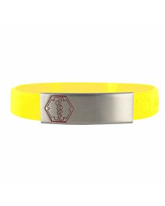 Stainless Steel Sleek Red Outline on Yellow Silicone