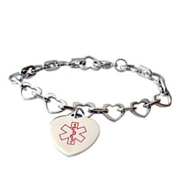 Heart condition medical alert bracelet sale