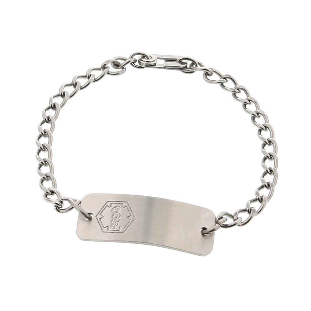 Child id bracelet stainless steel hot sale