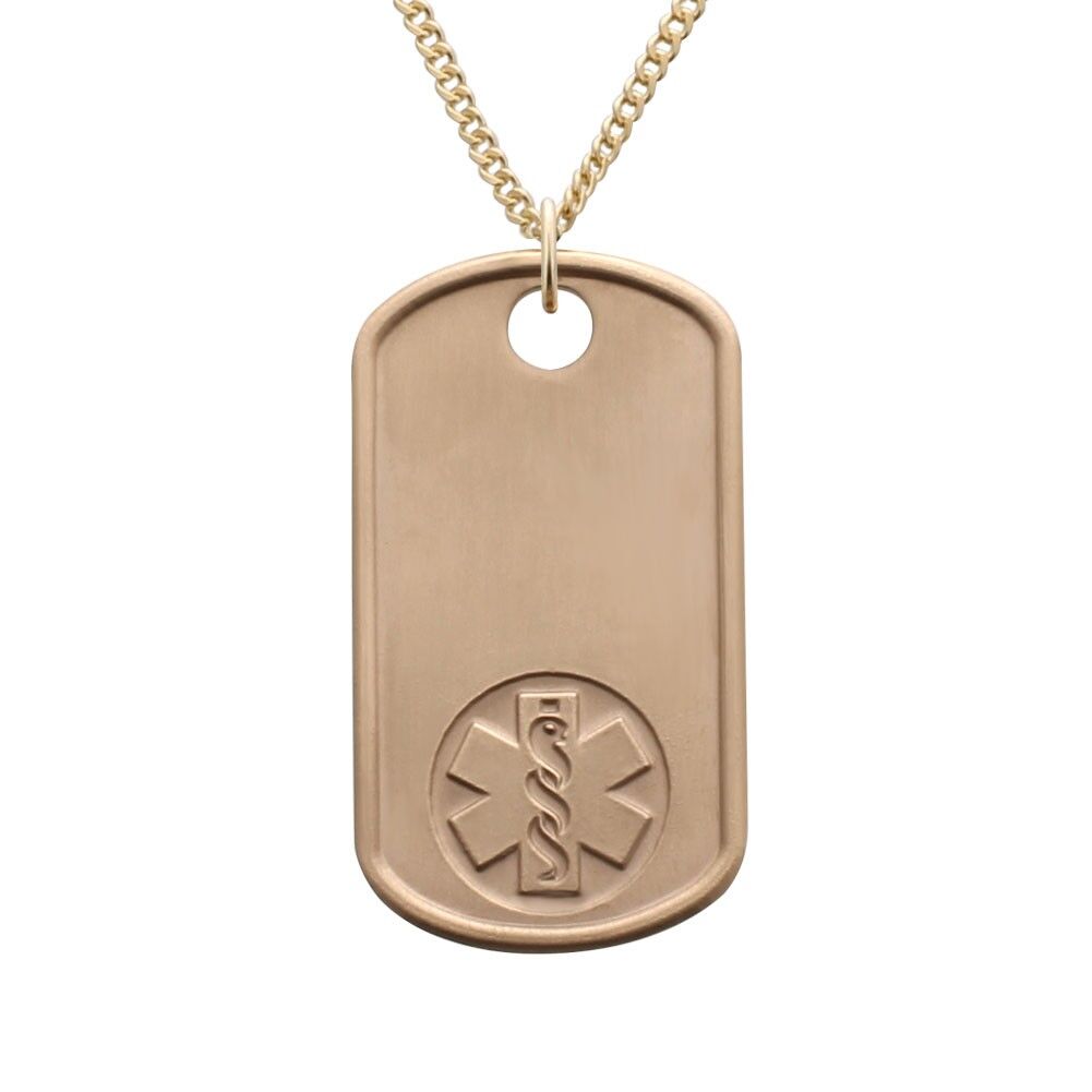 Engraved Gold-plated Dog Tag Pendant with chain or keyring