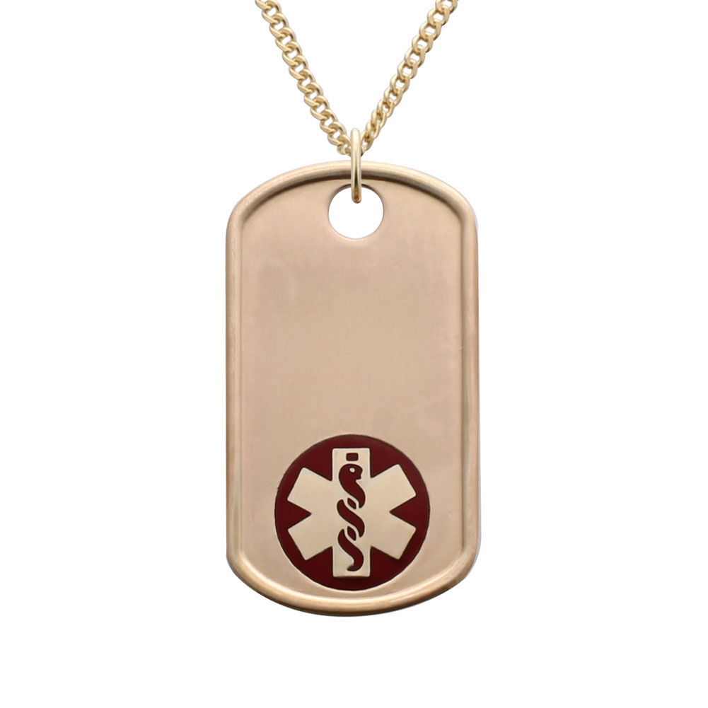 Dog tag gold store necklace