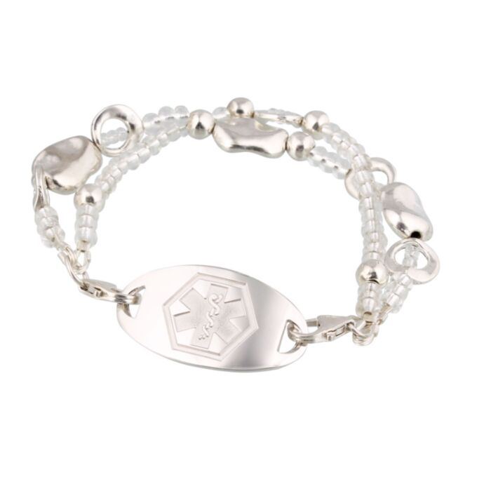 Women's sterling silver medical alert bracelet sale