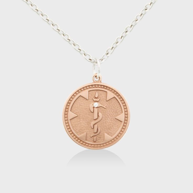14K Rose Gold Medallion with Diamond