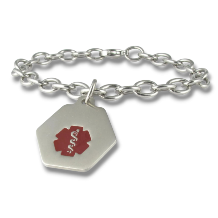 Stainless Steel Small Classic Red Charm Bracelet