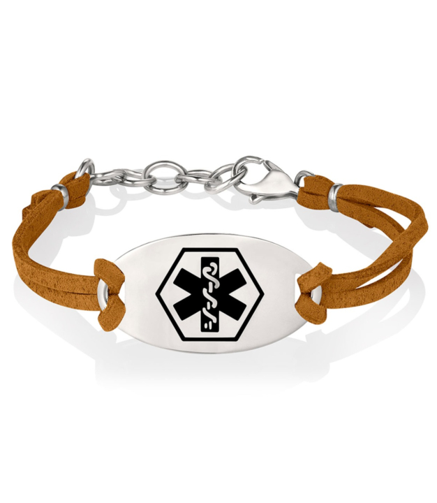 zmillennial ブレスレット Order Silver Mingle on Cinnamon Suede | American Medical ID