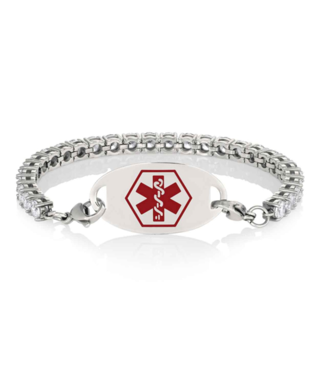 Stainless Mingle on Tennis Bracelet | American Medical ID