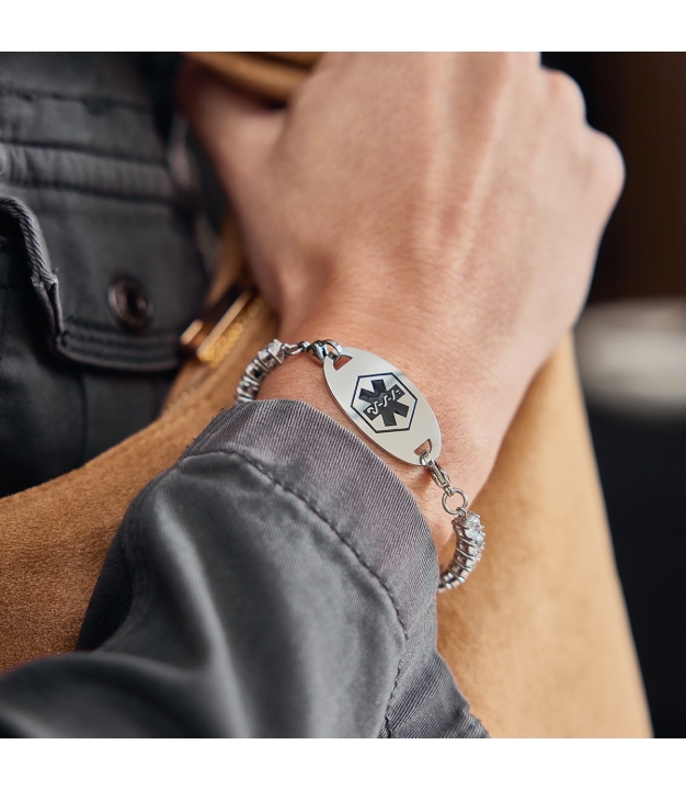 Stainless Mingle on Tennis Bracelet | American Medical ID