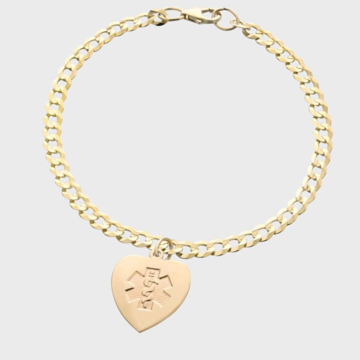 14K Gold Heart Charm Bracelet