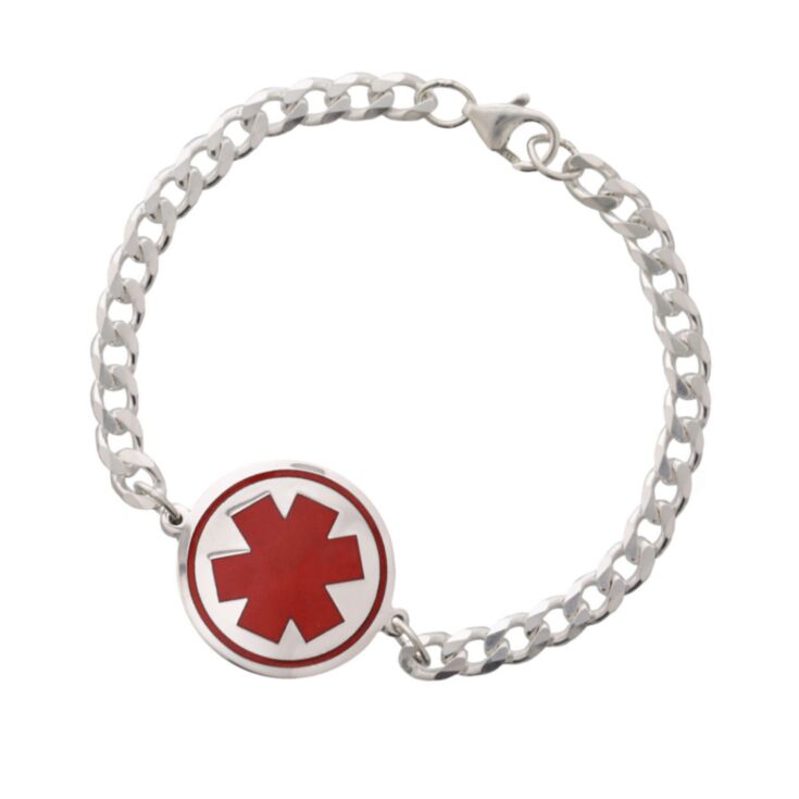 Sterling Silver Station Red Bracelet