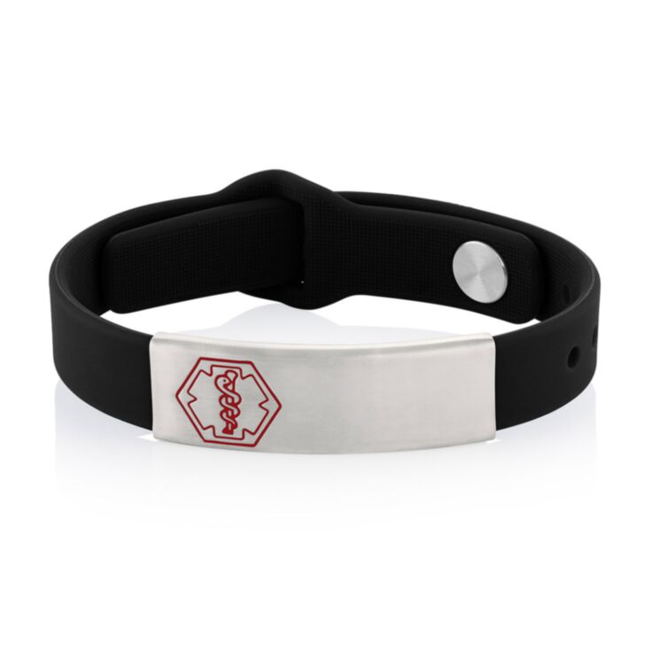 Pin Tuck Silicone Bracelet Band, Medical Alert. 