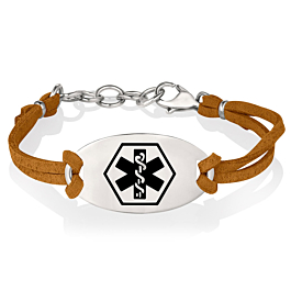 Order Silver Mingle on Cinnamon Suede | American Medical ID