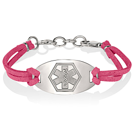 Order Silver Mingle on Pink Suede | American Medical ID