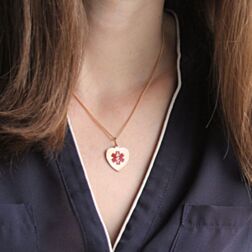 10K Gold-Filled Heart Red Charm Necklace