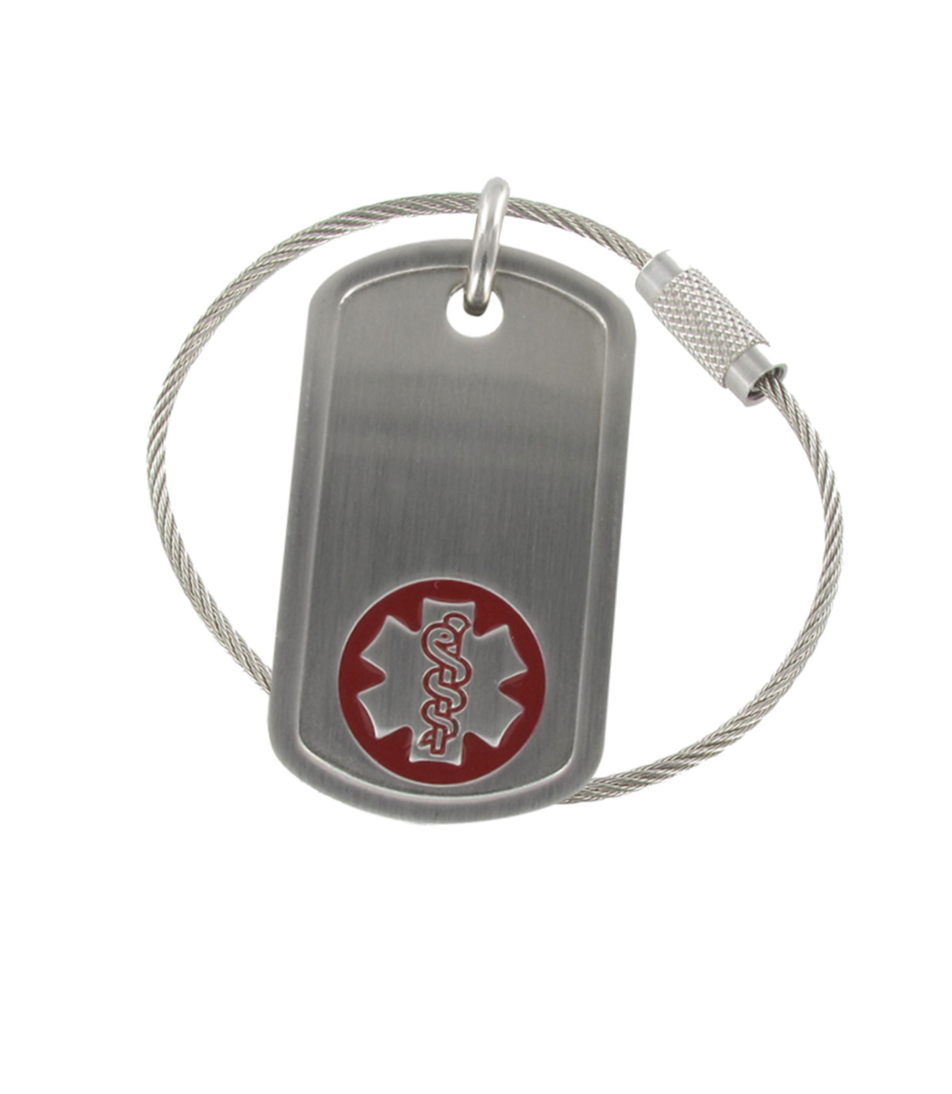 Buy Stainless Steel Dog Tag Red Key Chain | American Medical ID