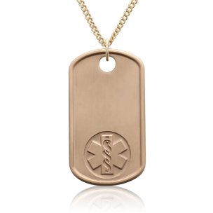 10K Gold-Filled Dog Tag Embossed Necklace