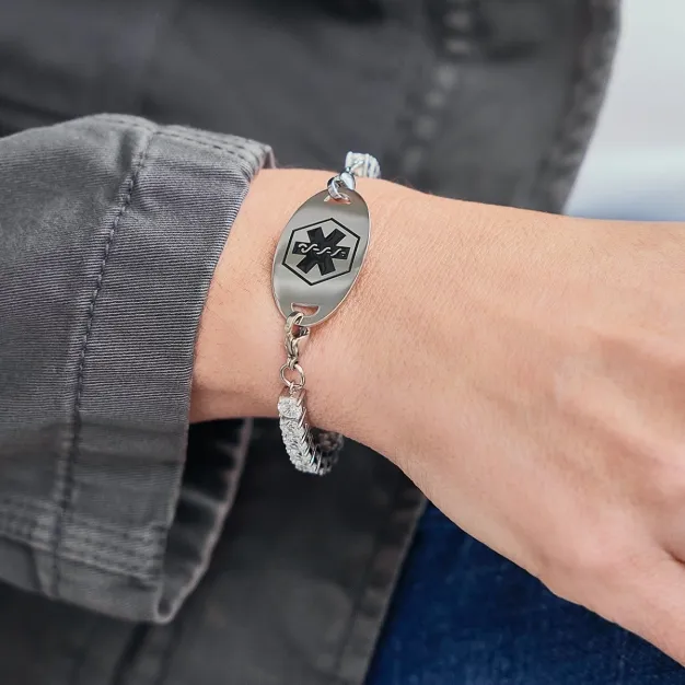 Stainless Mingle on Tennis Bracelet | American Medical ID