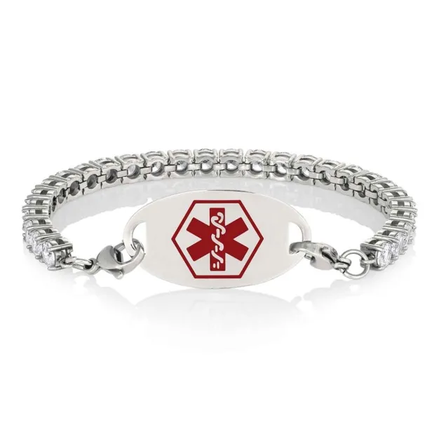 Stainless Mingle on Tennis Bracelet | American Medical ID