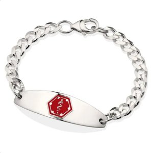 Sterling silver medical ID bracelet