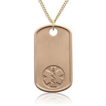 10K Gold-Filled Dog Tag Embossed Necklace