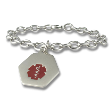 Stainless Steel Small Classic Red Charm Bracelet