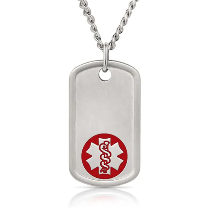 Silver medical alert dog tags clearance