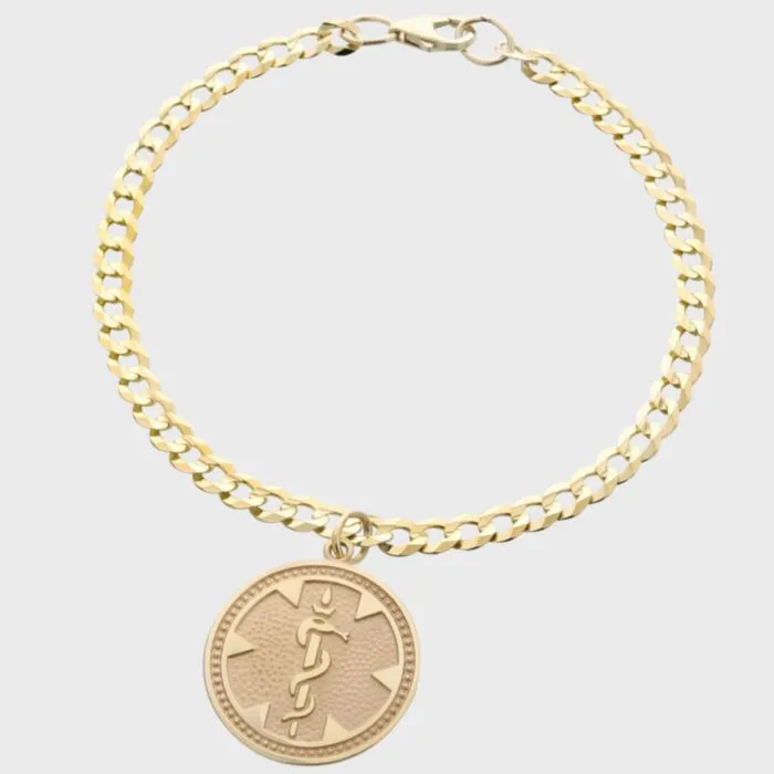 14K Gold Medallion Charm Bracelet