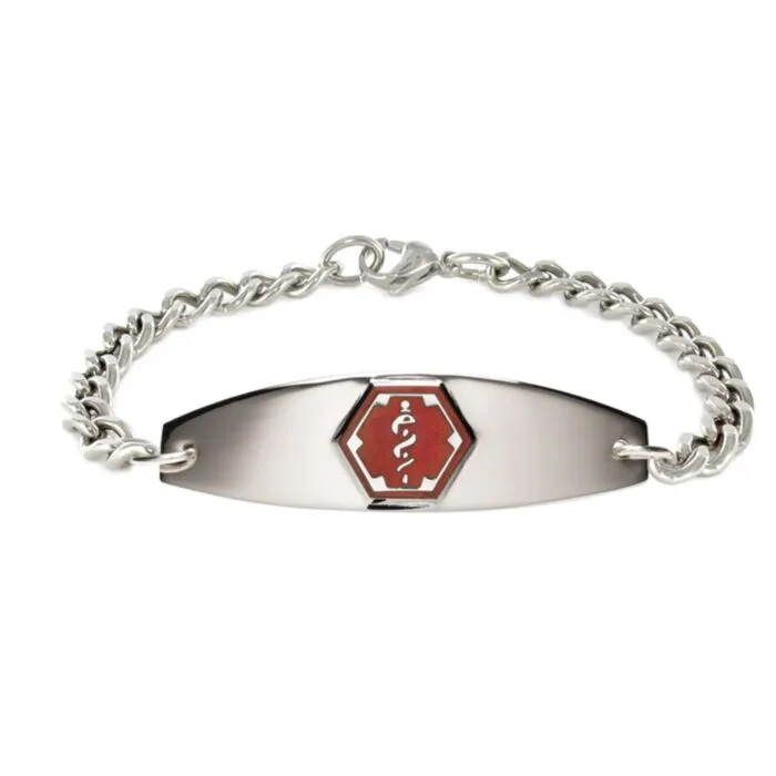 Red medical top alert bracelet