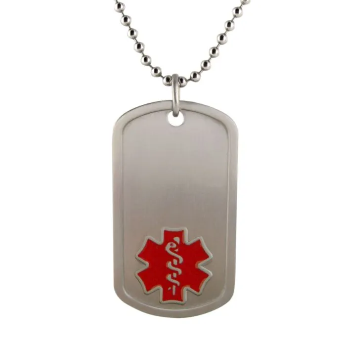 Purchase Titanium Dog Tag Red American Medical ID