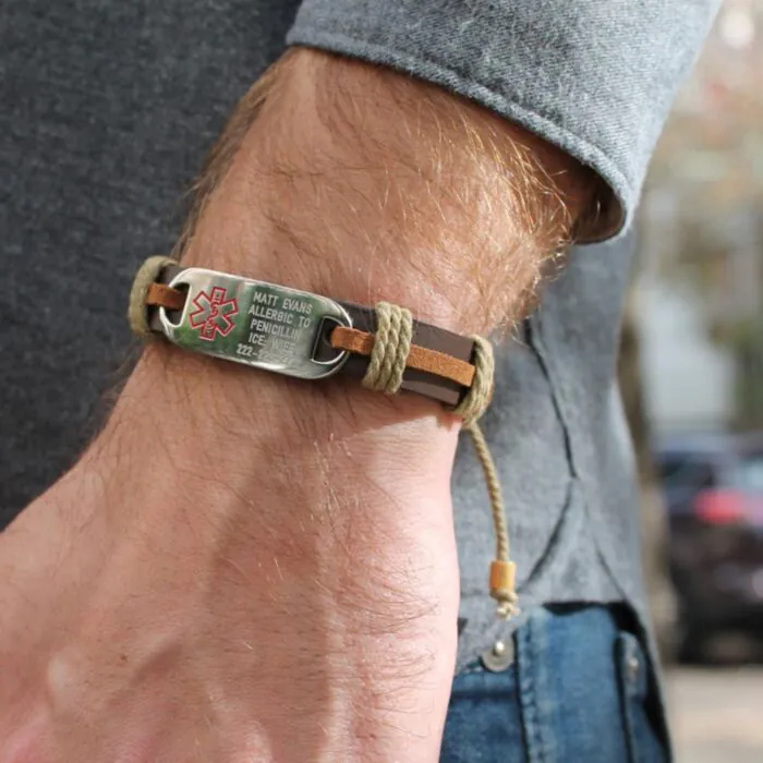 Purchase Epic Leather Bracelet American Medical ID