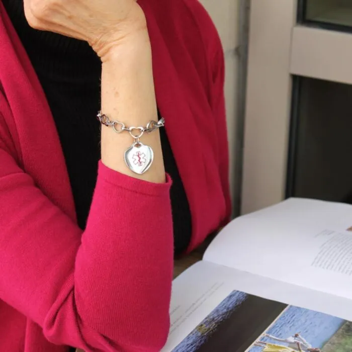 Stainless steel on sale heart bracelet