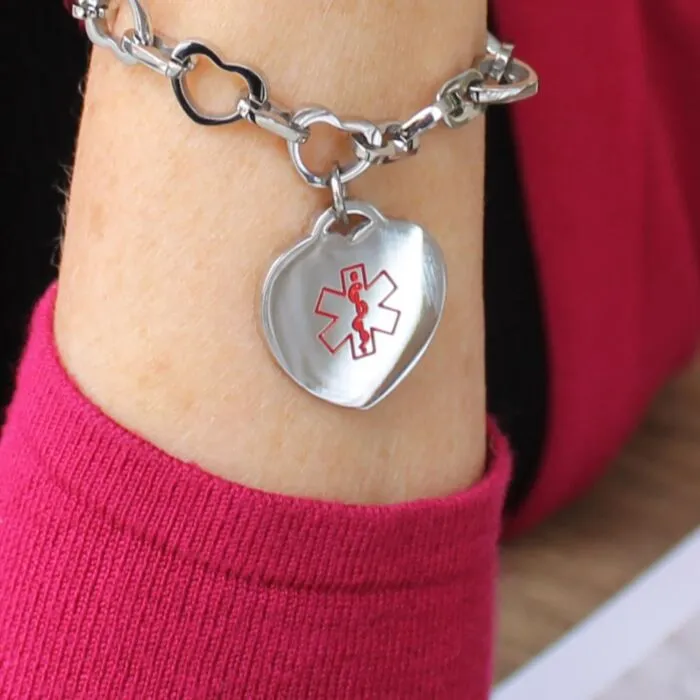 Heart link hotsell charm bracelet