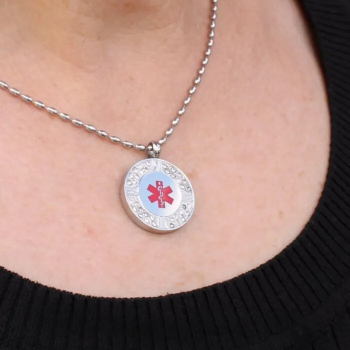 Purchase Stainless Steel Crystal Pendant Necklace with Bead