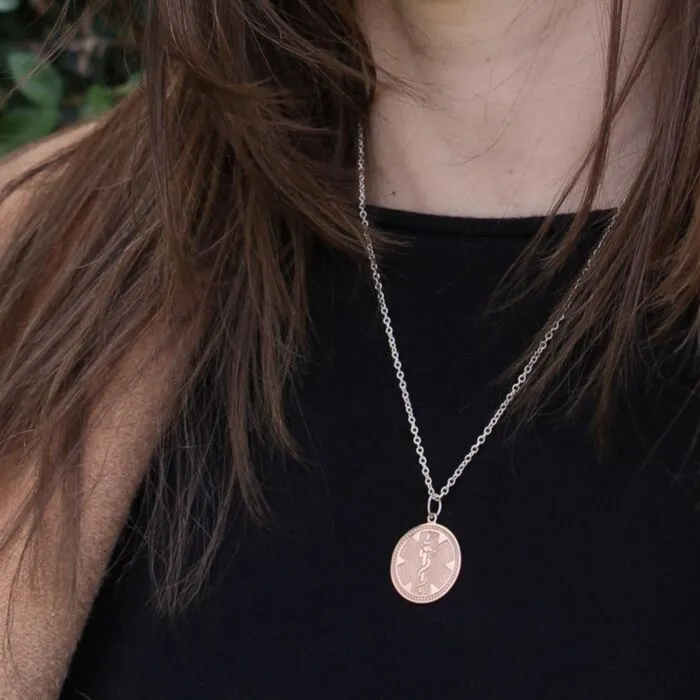 Rose sales medallion necklace