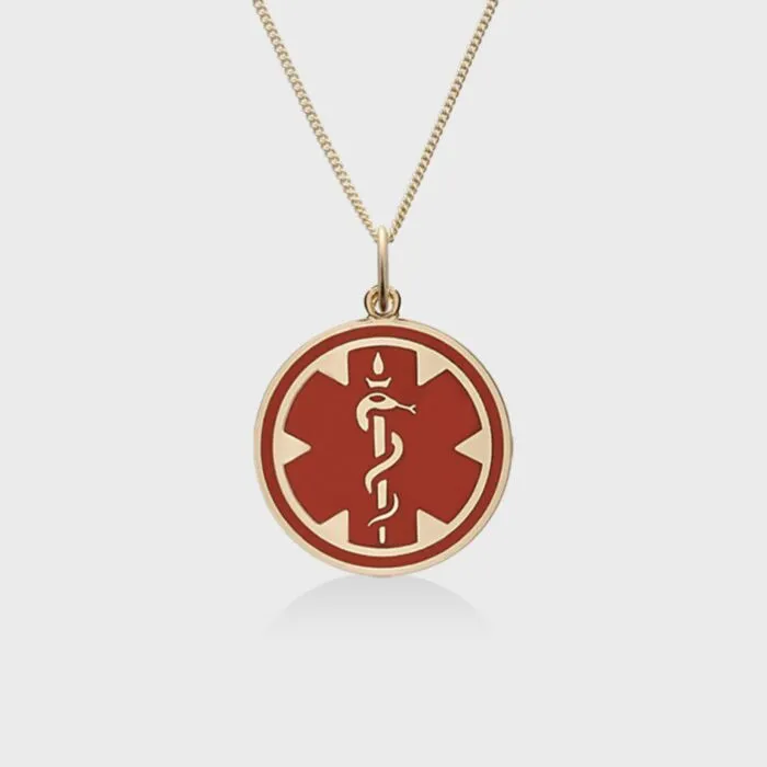 Gold medical necklace hotsell