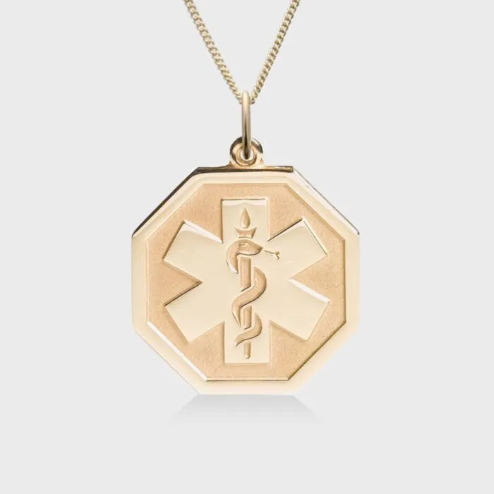 Gold medical alert necklace online