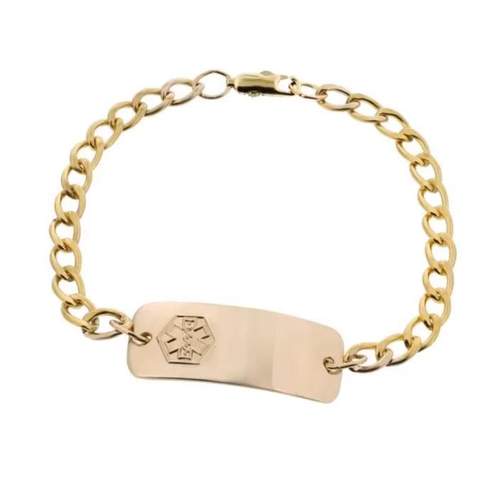 Personalized Men's Id Bracelet 18K Gold Plated Engraved -  Canada