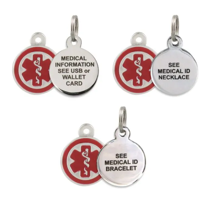 Medical id top charm