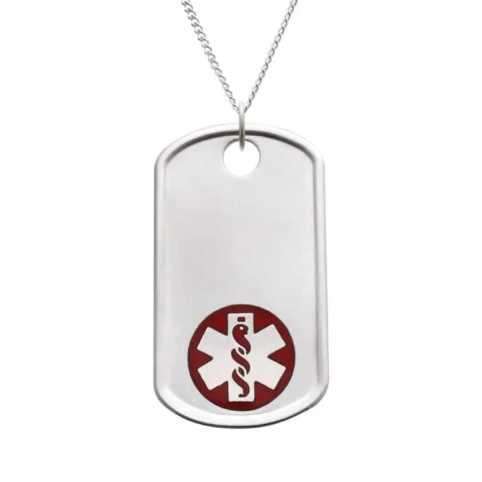 Silver medical alert dog tags outlet