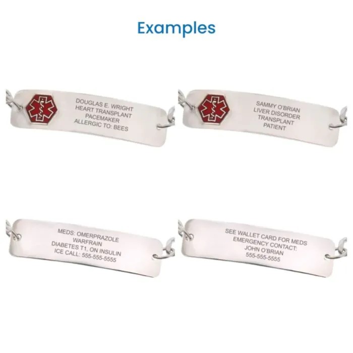 Medical ID Sterling Silver Classic Red Bracelet