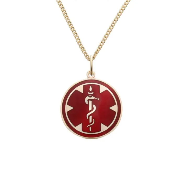 Purchase 10K Gold Filled Medallion Red Charm Necklace American