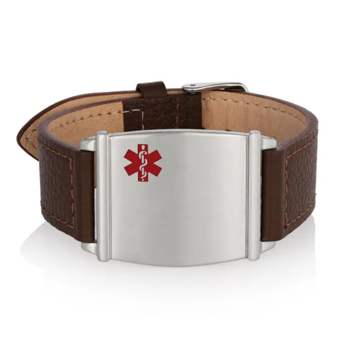 Mens leather medical id sale bracelets