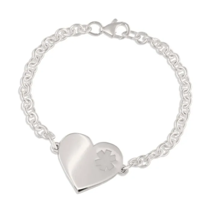 8.5 Tiffany & Co Classic Heart Tag Charm Bracelet in Sterling Silver