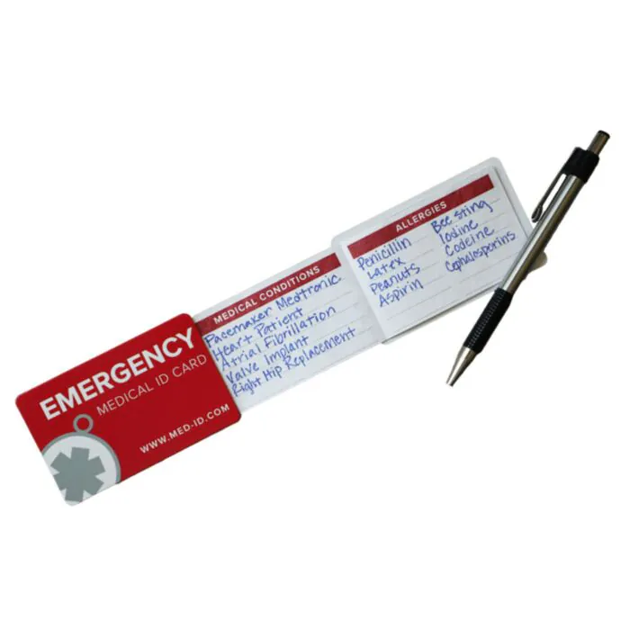 Emergency Medical Id Wallet Card