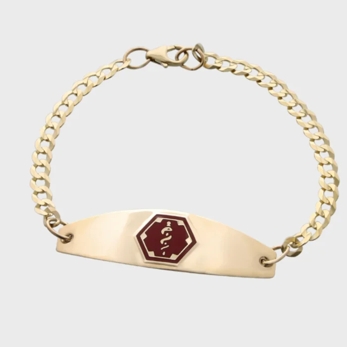 Gold medic alert outlet bracelet